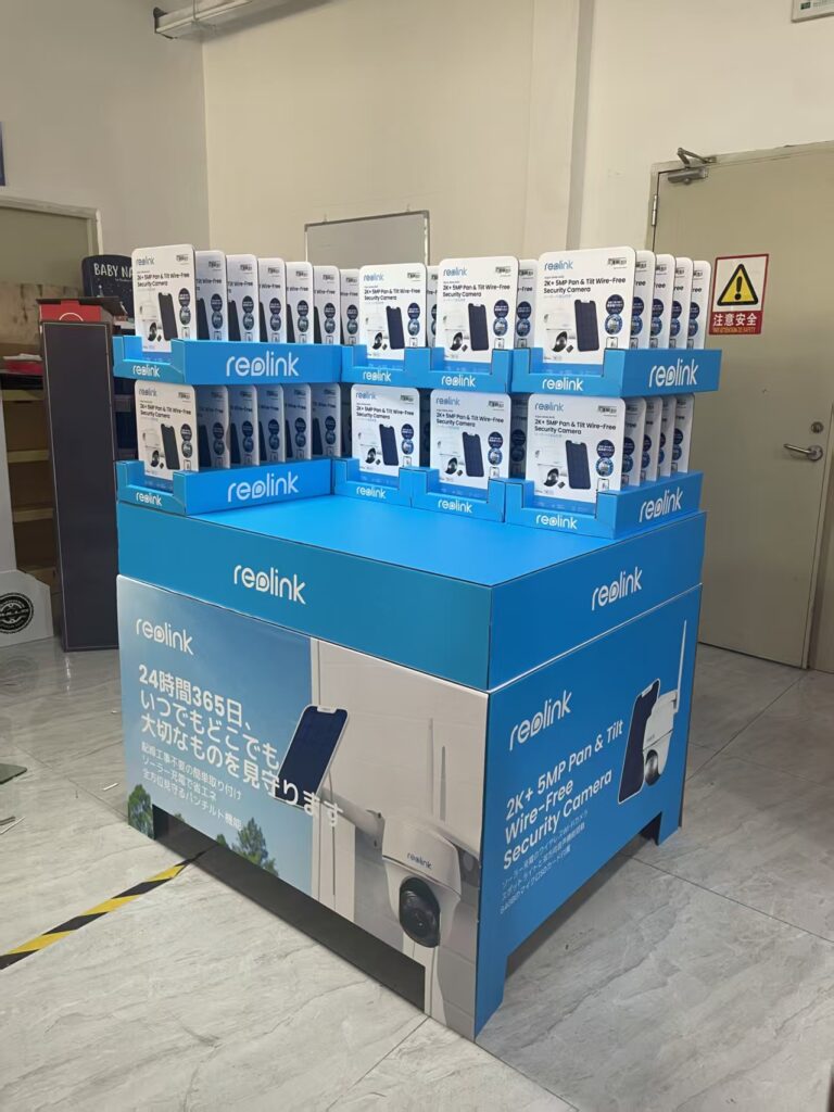 Custom POS display units prepared for shipment from China factory